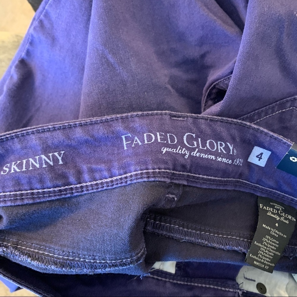 NWT Faded Glory Purple Skinny Jeans - Picture 3 of 4